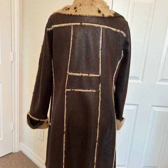 Women’s Brown Faux Cowhide Coat - Picture 6 of 11